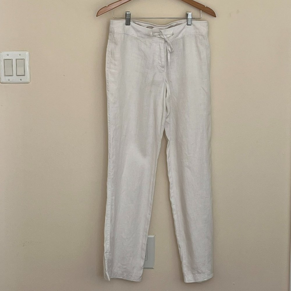 Tie Front White Linen Tommy Bahama Pants Size 4